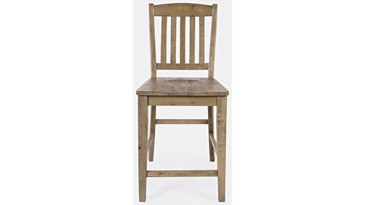 Jofran Carlyle Crossing Slatback Stool in Rustic Distressed Pine (Set of 2) - Holmwood's Furniture & Design Center (Somersworth, NH)