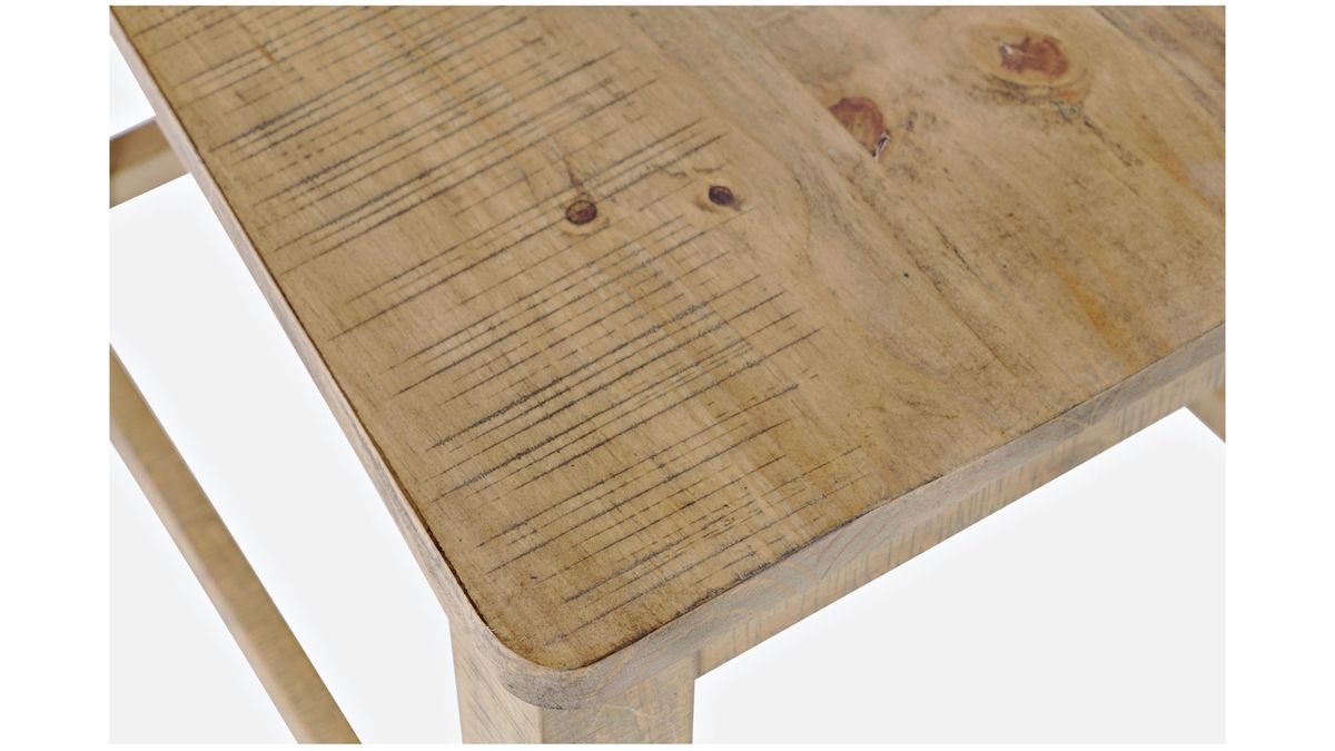 Jofran Carlyle Crossing Slatback Stool in Rustic Distressed Pine (Set of 2) - Holmwood's Furniture & Design Center (Somersworth, NH)