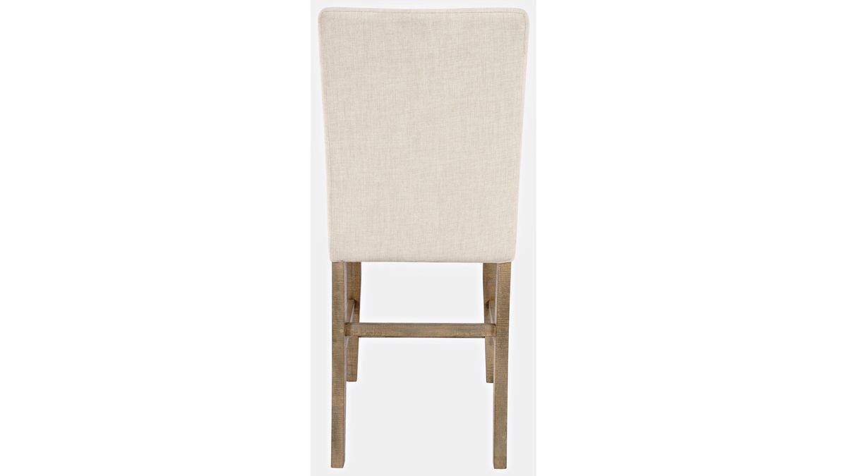 Jofran Carlyle Crossing Upholstered Stool in Cream/Rustic Distressed Pine (Set of 2) - Holmwood's Furniture & Design Center (Somersworth, NH)