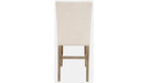 Jofran Carlyle Crossing Upholstered Stool in Cream/Rustic Distressed Pine (Set of 2) - Holmwood's Furniture & Design Center (Somersworth, NH)