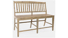 Jofran Carlyle Crossing Slatback Counter Bench in Rustic Distressed Pine - Holmwood's Furniture & Design Center (Somersworth, NH)