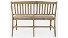 Jofran Carlyle Crossing Slatback Counter Bench in Rustic Distressed Pine - Holmwood's Furniture & Design Center (Somersworth, NH)