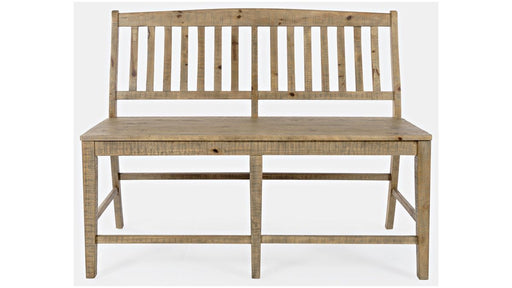 Jofran Carlyle Crossing Slatback Counter Bench in Rustic Distressed Pine image
