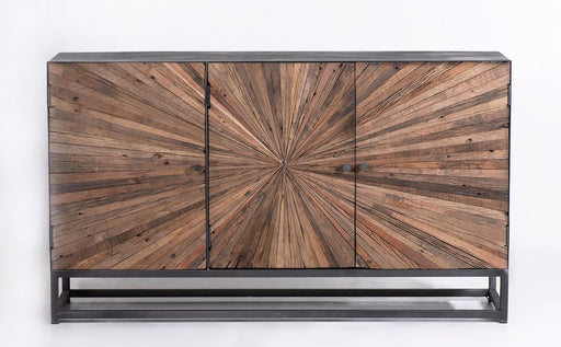 Jofran Reclaimed Solid Wood Astral Plains 3 Door Accent Cabinet in Natural image