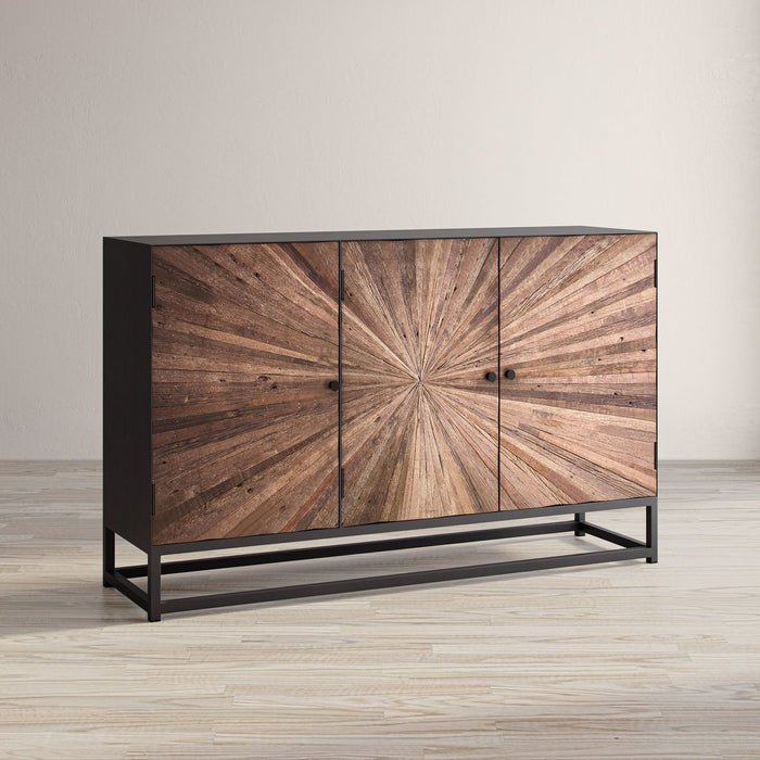 Jofran Reclaimed Solid Wood Astral Plains 3 Door Accent Cabinet in Natural - Holmwood's Furniture & Design Center (Somersworth, NH)