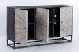Jofran Reclaimed Solid Wood Astral Plains 3 Door Accent Cabinet in Grey Wash - Holmwood's Furniture & Design Center (Somersworth, NH)