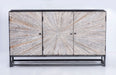 Jofran Reclaimed Solid Wood Astral Plains 3 Door Accent Cabinet in Grey Wash image