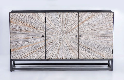 Jofran Reclaimed Solid Wood Astral Plains 3 Door Accent Cabinet in Grey Wash image