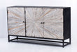 Jofran Reclaimed Solid Wood Astral Plains 3 Door Accent Cabinet in Grey Wash - Holmwood's Furniture & Design Center (Somersworth, NH)