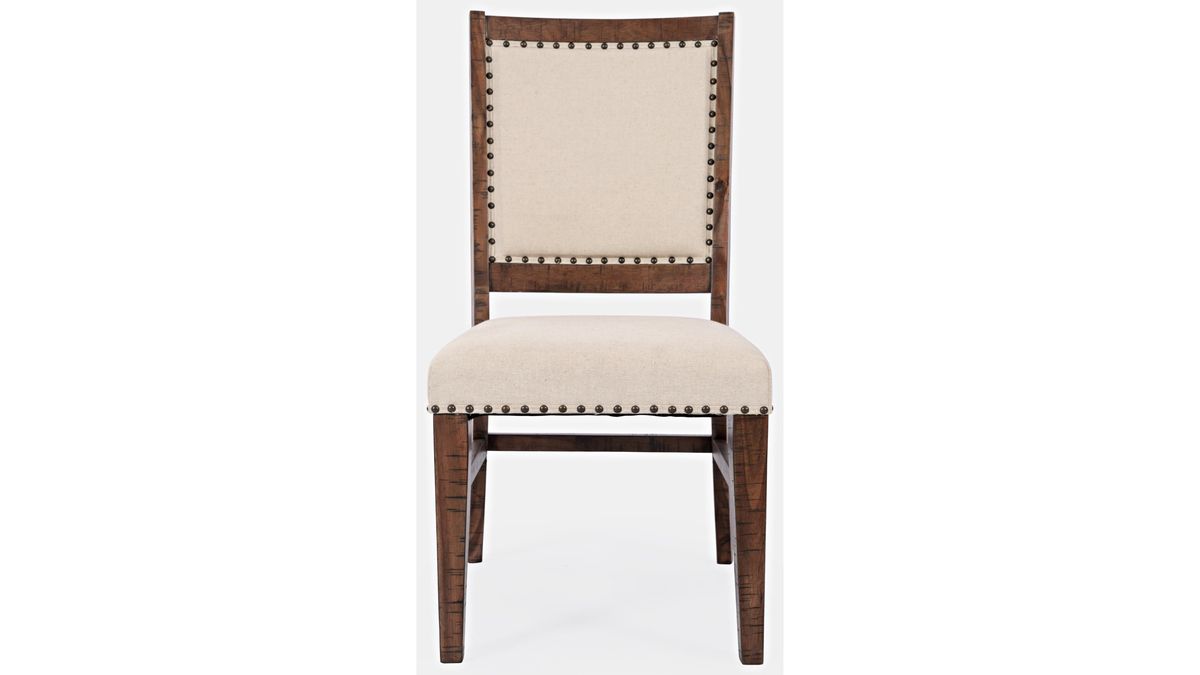 Jofran Fairview Dining Side Chair in Dark Oak/Cream (Set of 2) - Holmwood's Furniture & Design Center (Somersworth, NH)