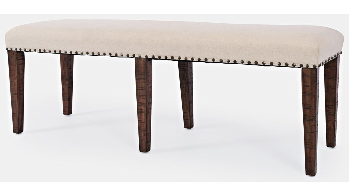 Jofran Fairview Backless Dining Bench in Dark Oak/Cream - Holmwood's Furniture & Design Center (Somersworth, NH)