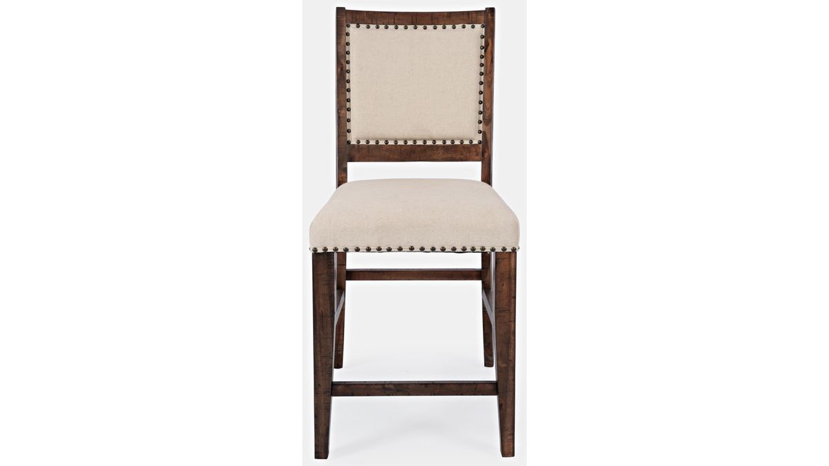 Jofran Fairview Counter Stool in Dark Oak/Cream (Set of 2) - Holmwood's Furniture & Design Center (Somersworth, NH)