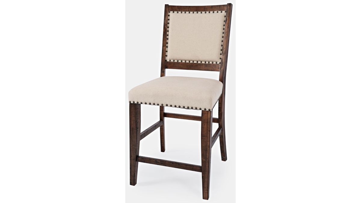 Jofran Fairview Counter Stool in Dark Oak/Cream (Set of 2) - Holmwood's Furniture & Design Center (Somersworth, NH)