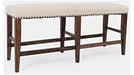 Jofran Fairview Backless Counter Bench in Dark Oak/Cream - Holmwood's Furniture & Design Center (Somersworth, NH)