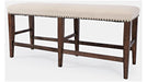 Jofran Fairview Backless Counter Bench in Dark Oak/Cream - Holmwood's Furniture & Design Center (Somersworth, NH)