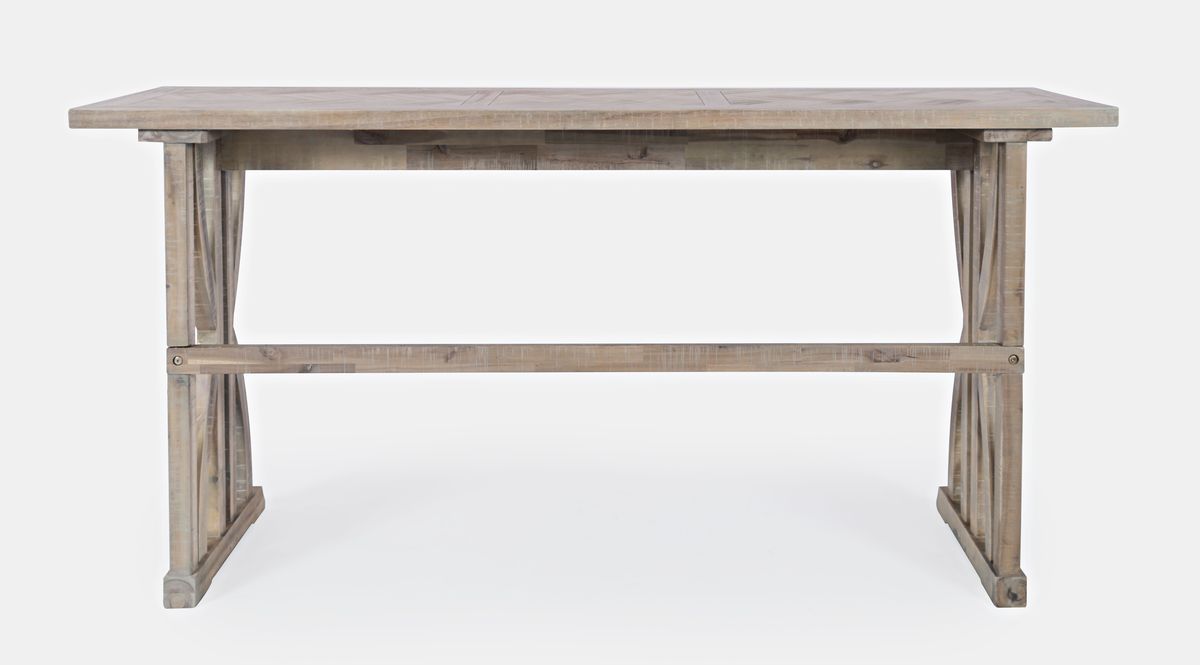 Jofran Fairview Transitional Herringbone Counter Height Four Piece Console 74" Dining Table Set in Ash - Holmwood's Furniture & Design Center (Somersworth, NH)