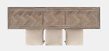 Jofran Fairview Transitional Herringbone Counter Height Four Piece Console 74" Dining Table Set in Ash - Holmwood's Furniture & Design Center (Somersworth, NH)