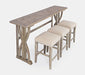 Jofran Fairview Transitional Herringbone Counter Height Four Piece Console 74" Dining Table Set in Ash image