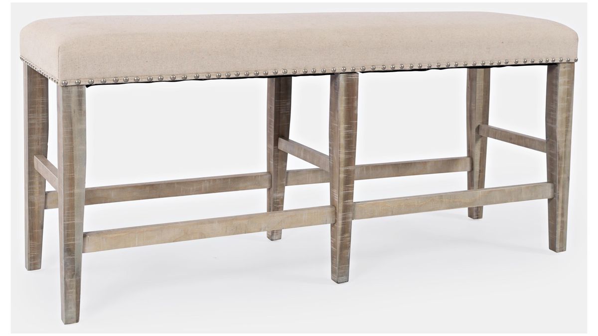Jofran Fairview Backless Counter Bench in Ash/Cream - Holmwood's Furniture & Design Center (Somersworth, NH)