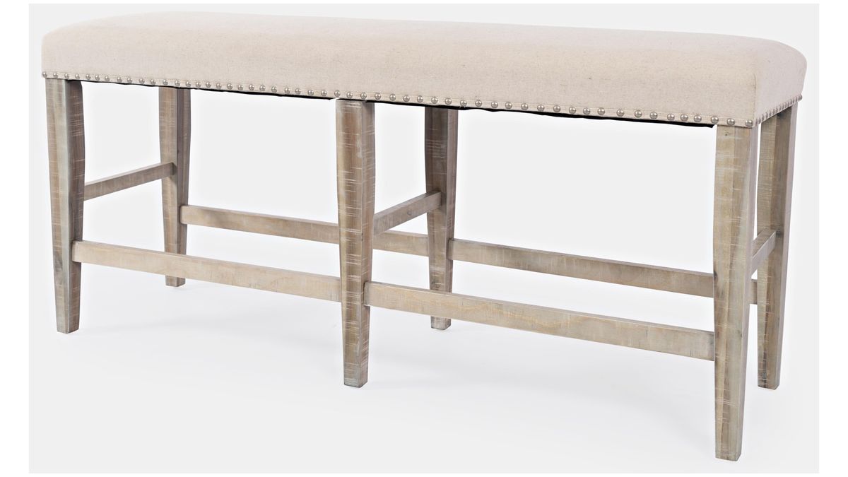 Jofran Fairview Backless Counter Bench in Ash/Cream - Holmwood's Furniture & Design Center (Somersworth, NH)