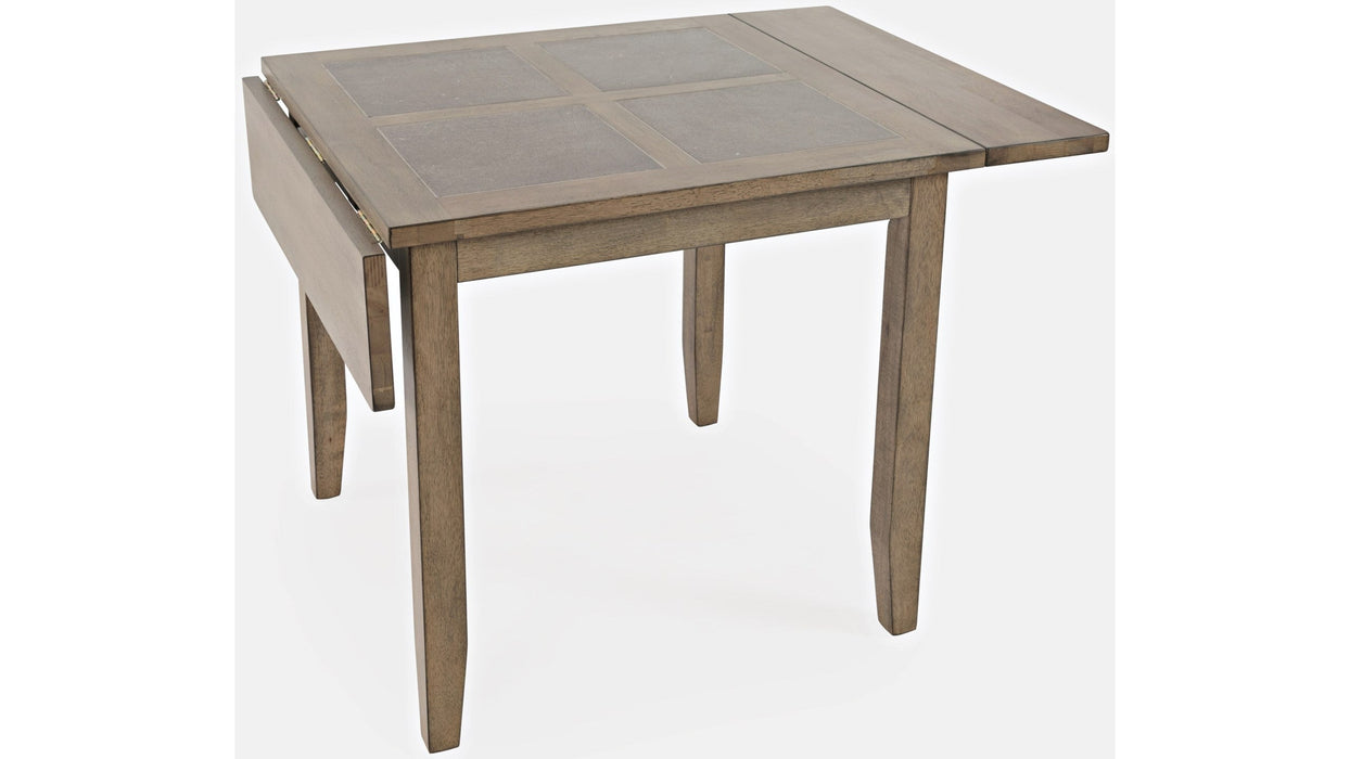 Jofran Prescott Park Dropleaf Tile Top Table in Weathered Oak - Holmwood's Furniture & Design Center (Somersworth, NH)