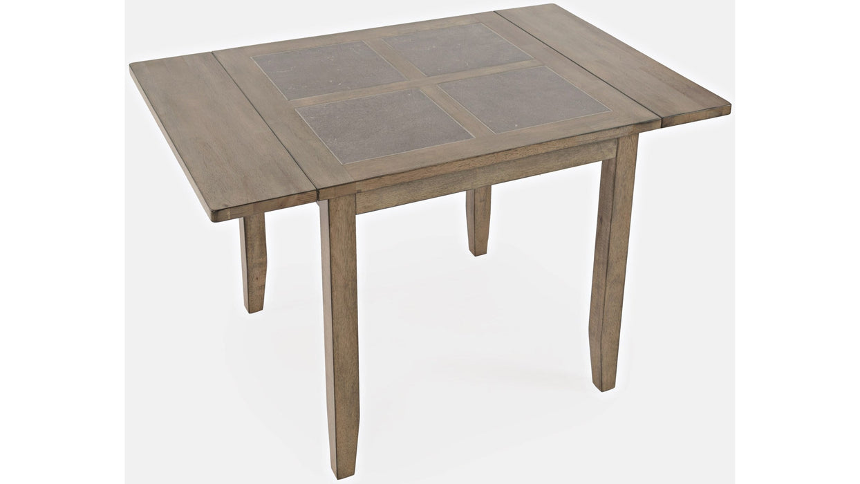 Jofran Prescott Park Dropleaf Tile Top Table in Weathered Oak - Holmwood's Furniture & Design Center (Somersworth, NH)