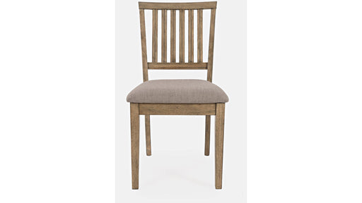 Jofran Prescott Park Slatback Chair in Taupe/Weathered Oak (Set of 2) - Holmwood's Furniture & Design Center (Somersworth, NH)