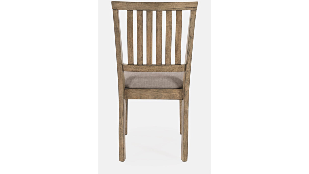 Jofran Prescott Park Slatback Chair in Taupe/Weathered Oak (Set of 2) - Holmwood's Furniture & Design Center (Somersworth, NH)