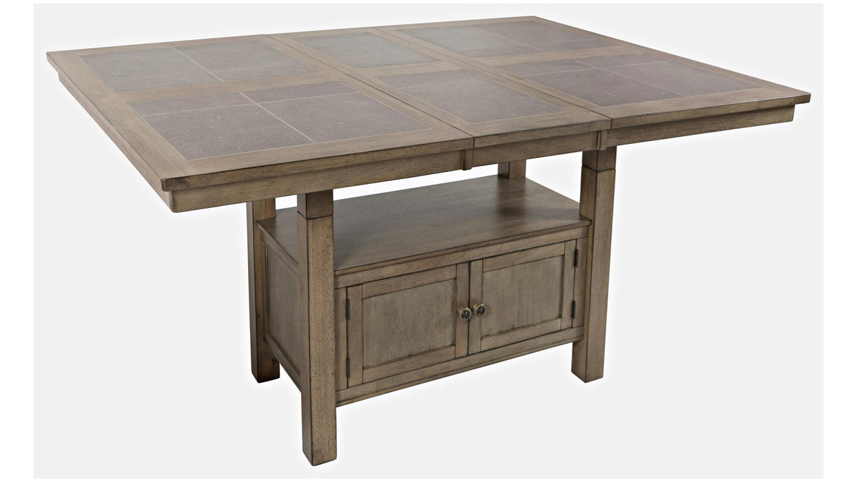 Jofran Prescott Park Extension Storage Dining Table in Weathered OakBKT - Holmwood's Furniture & Design Center (Somersworth, NH)