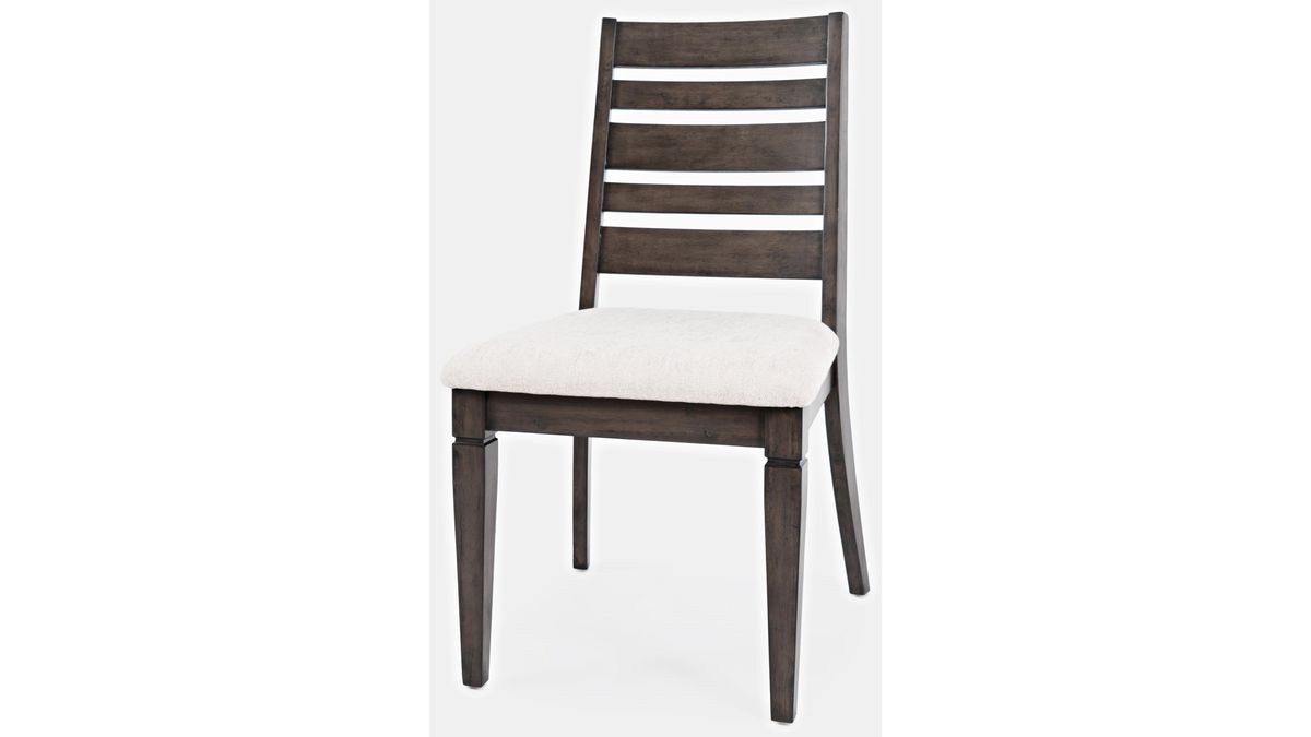 Jofran Lincoln Square Ladderback Chair in Cream/Dark Espresso (Set of 2) - Holmwood's Furniture & Design Center (Somersworth, NH)