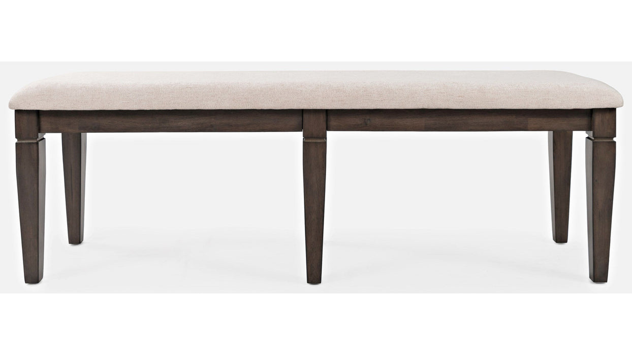 Jofran Lincoln Square Dining Bench in Cream/Dark Espresso - Holmwood's Furniture & Design Center (Somersworth, NH)