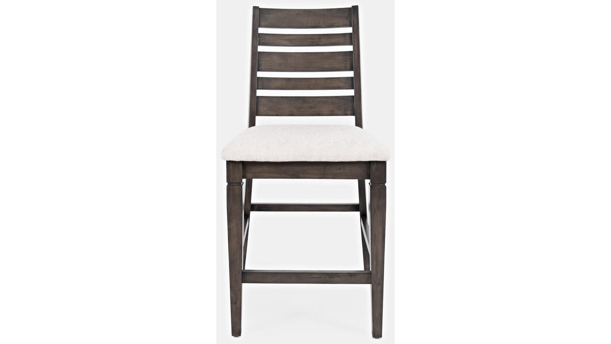 Jofran Lincoln Square Ladderback Stool in Cream/Dark Espresso (Set of 2) - Holmwood's Furniture & Design Center (Somersworth, NH)