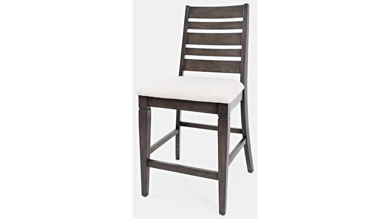Jofran Lincoln Square Ladderback Stool in Cream/Dark Espresso (Set of 2) - Holmwood's Furniture & Design Center (Somersworth, NH)