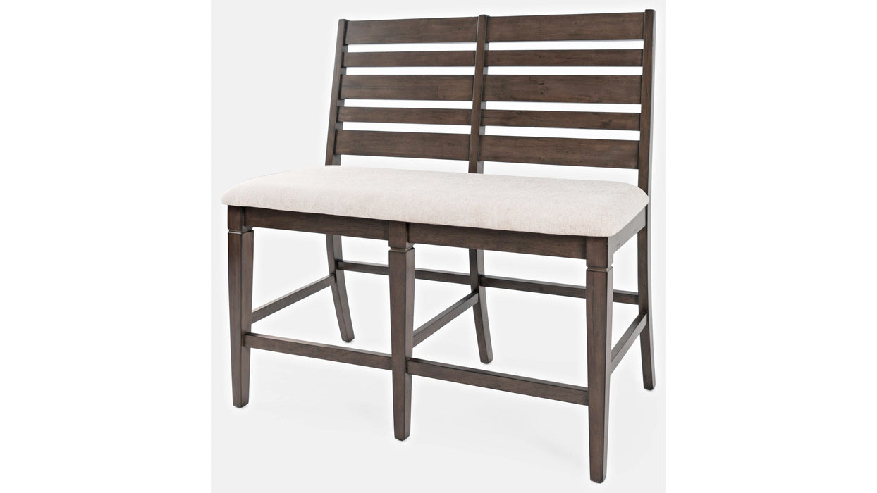 Jofran Lincoln Square Counter Bench in Cream/Dark Espresso - Holmwood's Furniture & Design Center (Somersworth, NH)
