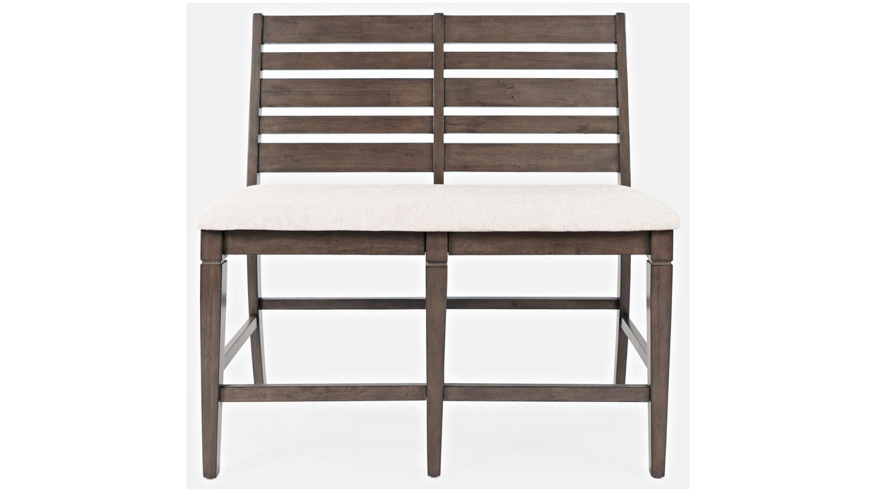 Jofran Lincoln Square Counter Bench in Cream/Dark Espresso - Holmwood's Furniture & Design Center (Somersworth, NH)