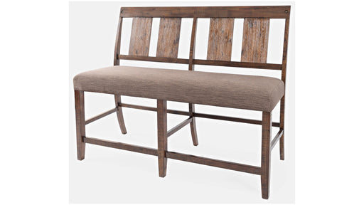 Jofran Mission Viejo Counter Bench in Warm Brown - Holmwood's Furniture & Design Center (Somersworth, NH)