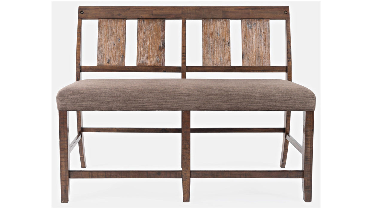 Jofran Mission Viejo Counter Bench in Warm Brown - Holmwood's Furniture & Design Center (Somersworth, NH)