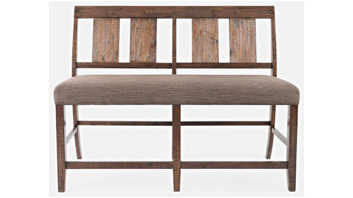 Jofran Mission Viejo Counter Bench in Warm Brown - Holmwood's Furniture & Design Center (Somersworth, NH)
