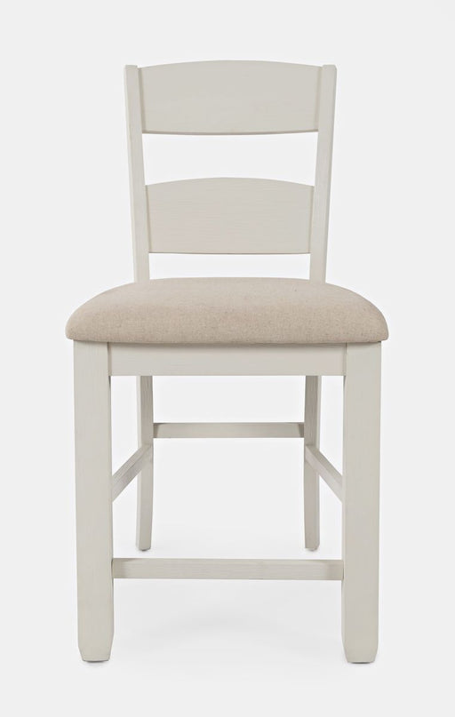 Jofran Dana Point Upholstered Ladderback Stool (Set of 2) in Vintage White image