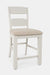 Jofran Dana Point Upholstered Ladderback Stool (Set of 2) in Vintage White - Holmwood's Furniture & Design Center (Somersworth, NH)