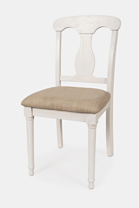 Jofran Grafton Farms Upholstered Farmhouse Desk Chair in Brushed White - Holmwood's Furniture & Design Center (Somersworth, NH)
