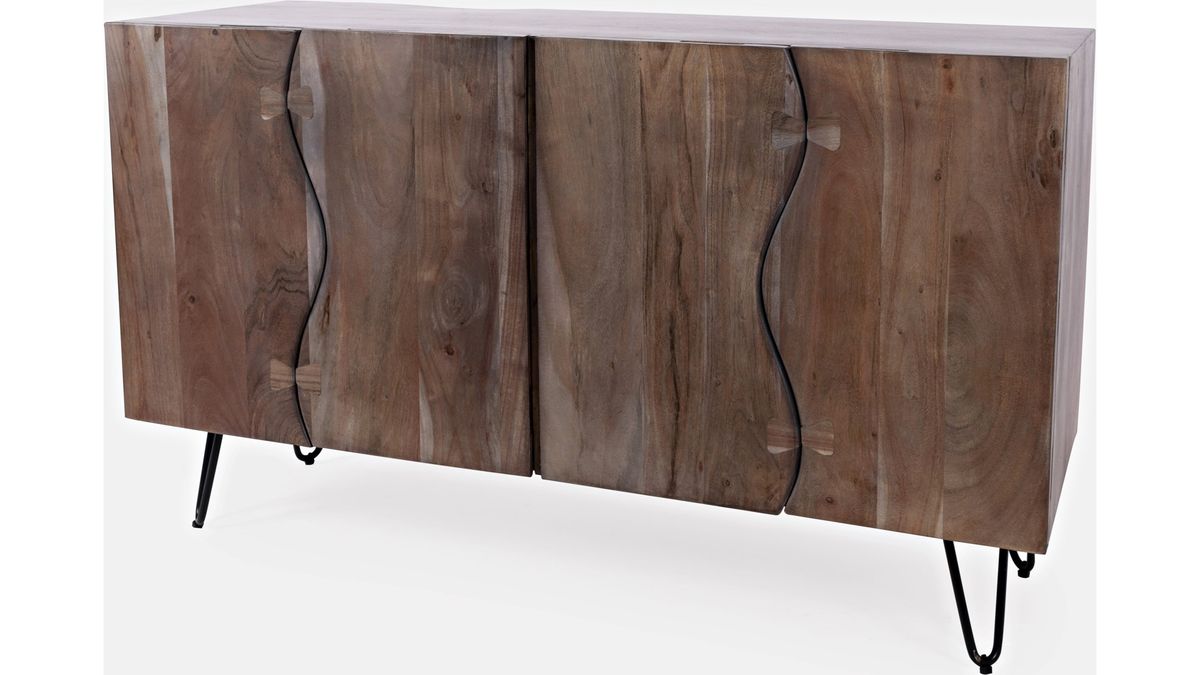 Jofran Nature's Edge 4-Door Sideboard in Slate - Holmwood's Furniture & Design Center (Somersworth, NH)