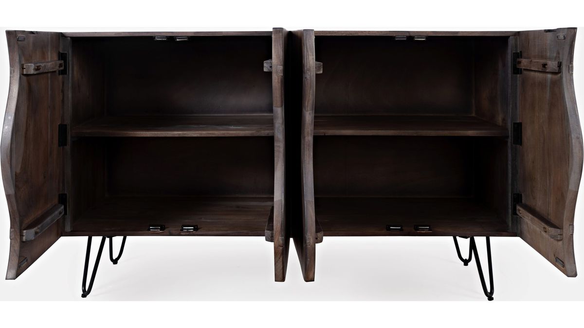 Jofran Nature's Edge 4-Door Sideboard in Slate - Holmwood's Furniture & Design Center (Somersworth, NH)