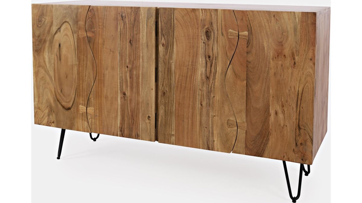 Jofran Nature's Edge Sideboard with 4 Live Edge Doors in Natural - Holmwood's Furniture & Design Center (Somersworth, NH)