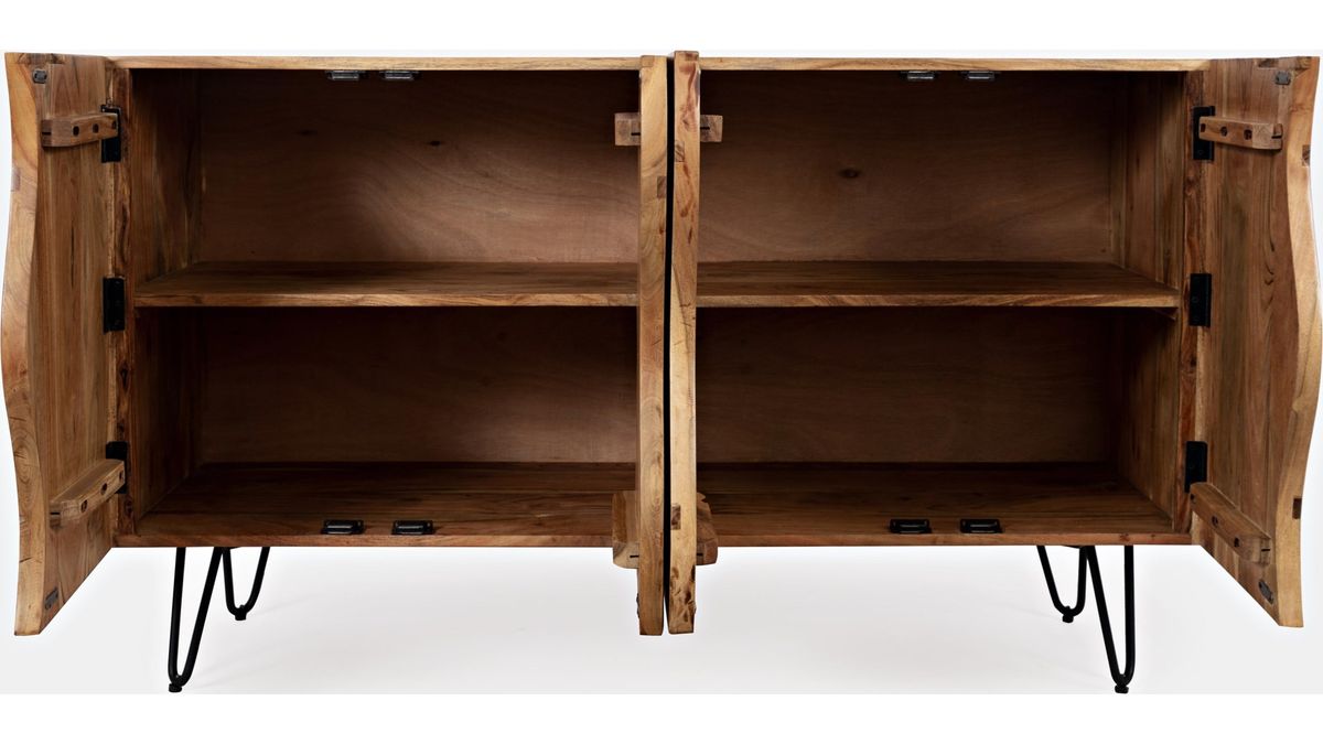 Jofran Nature's Edge Sideboard with 4 Live Edge Doors in Natural - Holmwood's Furniture & Design Center (Somersworth, NH)