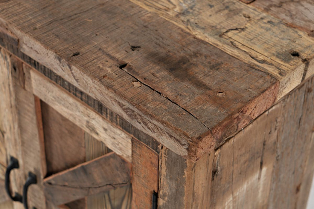 Jofran Eden Prairie Rustic Reclaimed Wood 60" Accent Cabinet in Brown - Holmwood's Furniture & Design Center (Somersworth, NH)