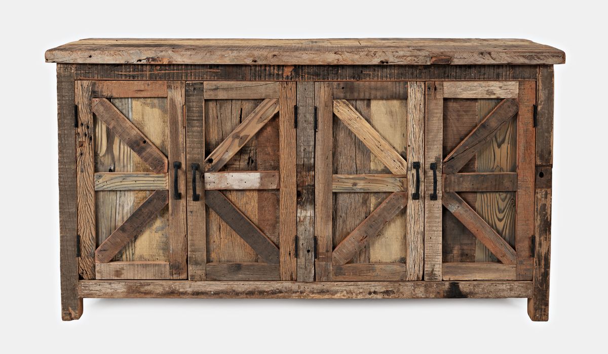 Jofran Eden Prairie Rustic Reclaimed Wood 60" Accent Cabinet in Brown image