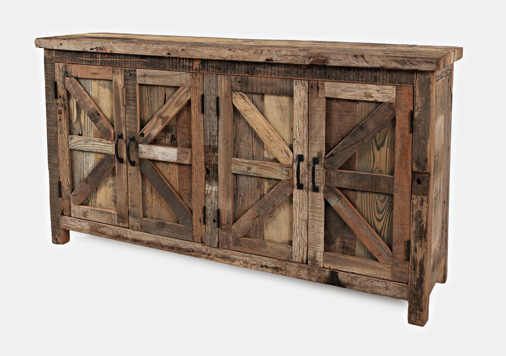 Jofran Eden Prairie Rustic Reclaimed Wood 60" Accent Cabinet in Brown - Holmwood's Furniture & Design Center (Somersworth, NH)