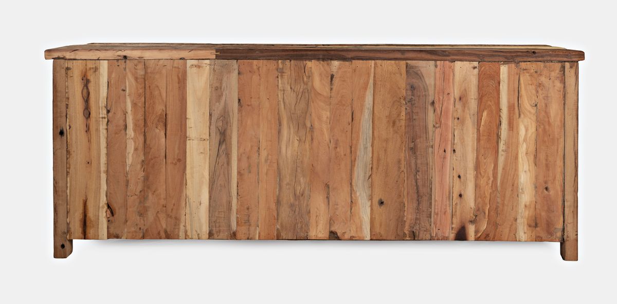 Jofran Eden Prairie Rustic Reclaimed Wood 84" Accent Cabinet in Brown - Holmwood's Furniture & Design Center (Somersworth, NH)