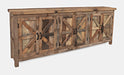 Jofran Eden Prairie Rustic Reclaimed Wood 84" Accent Cabinet in Brown - Holmwood's Furniture & Design Center (Somersworth, NH)